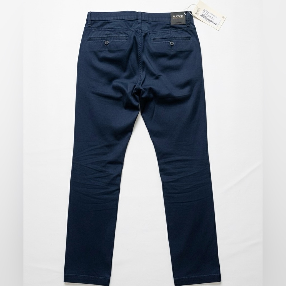 MATCH Men's Navy Slim Fit Chinos Pants Size 32 NWT